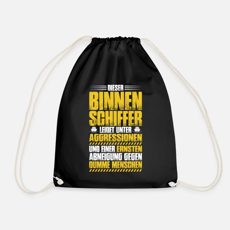 Binnenschiffer Binnenschifffahrt Binnenschiff - Turnbeutel - Schwarz
