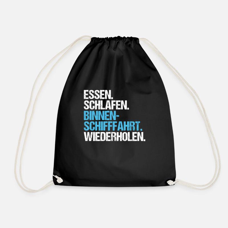 Binnenschiffer Binnenschifffahrt Binnenschiff - Turnbeutel - Schwarz