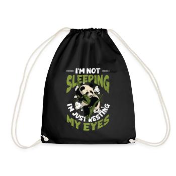 I'm Not Sleeping, I'm Just Resting My Eyes. - Drawstring Bag - black - Front