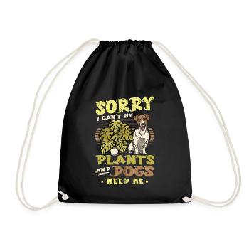 Sorry I Can´t My Plants And Dogs, Hundeliebhaber. - Turnbeutel - Schwarz - Vorne