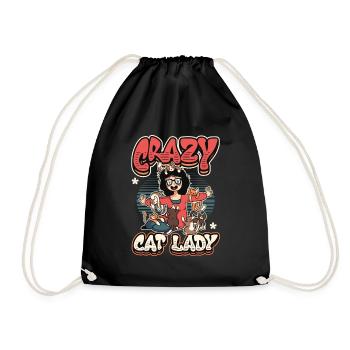 Dame chat folle - Sac de sport léger - noir - Devant