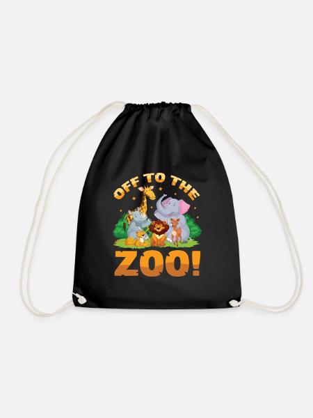 Auf zum Zoo - Turnbeutel - Schwarz