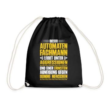 Automatenfachmann Automatenfachfrau Automaten - Turnbeutel - Schwarz - Vorne