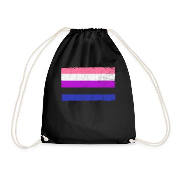Gender Fluid Flag LGBTQ Vintage Genderfluid Flag - Turnbeutel - Schwarz - Vorne