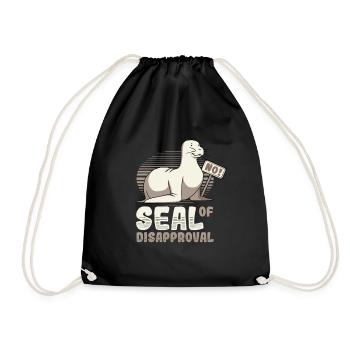 Seal of rejection say no. - Drawstring Bag - black - Front