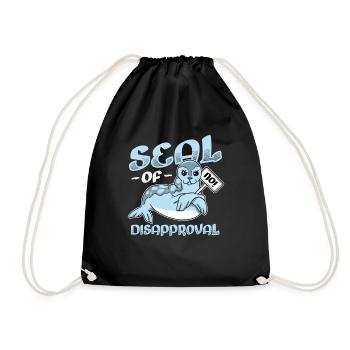 Seal of rejection say no. - Drawstring Bag - black - Front