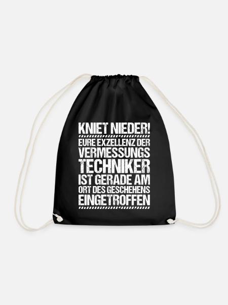 Vermessungstechniker Vermesser Land Surveyor - Turnbeutel - Schwarz