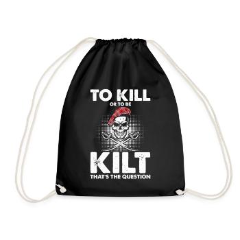 Scottish Kilt Costume Saying - Scottish Skirt - Drawstring Bag - black - Front