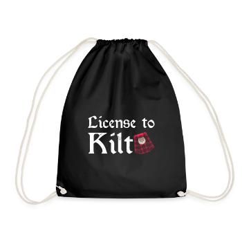 Scottish Kilt Costume Saying - Scottish Skirt - Drawstring Bag - black - Front