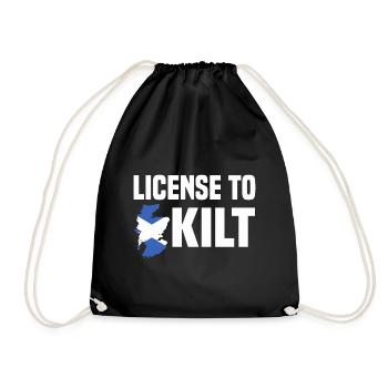 Scottish Kilt Costume Saying - Scottish Skirt - Drawstring Bag - black - Front
