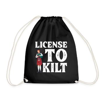 Scottish Kilt Costume Saying - Scottish Skirt - Drawstring Bag - black - Front