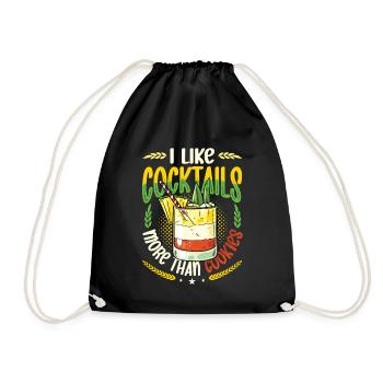 Like Cocktails More Than Cookies Christmas In July - Drawstring Bag - black - Front