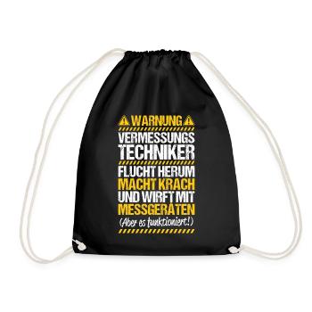 Vermessungstechniker Vermesser Land Surveyor - Turnbeutel - Schwarz - Vorne