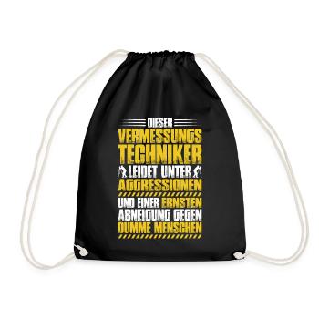 Vermessungstechniker Vermesser Land Surveyor - Turnbeutel - Schwarz - Vorne