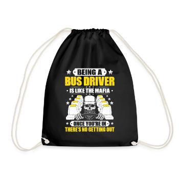 Busfahrer Bus Driver Busman Schulbusfahrer - Turnbeutel - Schwarz - Vorne