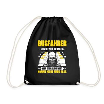 Busfahrer Bus Driver Busman Schulbusfahrer - Turnbeutel - Schwarz - Vorne