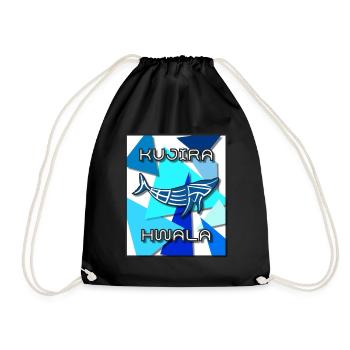 Baleine Bleu Baleine Eau Mer Océan Vague Kujira HWALA - Sac de sport léger - noir - Devant