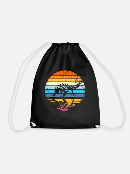 Ankylosaurus Retro Sonnenuntergang Dinosaurier Ank - Turnbeutel - Schwarz