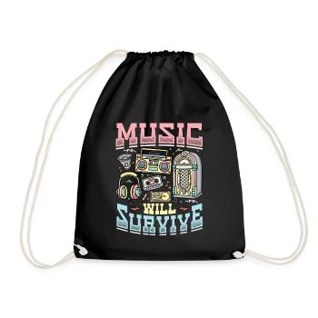 La musique survivra à la musique de la vieille école - Sac de sport léger - noir - Devant