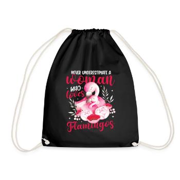 Ne sous-estimez jamais une femme qui aime les flamants roses - Sac de sport léger - noir - Devant