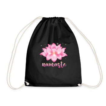 Yoga Meditation Lotus Flower Namaste Yoga - Drawstring Bag - black - Front
