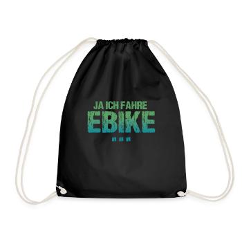 Ja Ich Fahre E-Bike, Neidisch? - Turnbeutel - Schwarz - Vorne
