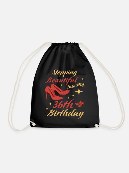 36. Geburtstag Geschenk 36 Jahre Fun Geschenkidee - Turnbeutel - Schwarz