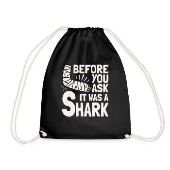 Before You Ask It Was A Shark - Knochenbruch - Turnbeutel - Schwarz - Vorne