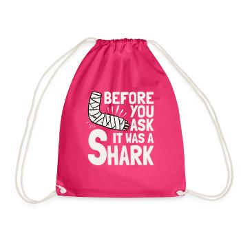 Before You Ask It Was A Shark - Knochenbruch - Turnbeutel - Fuchsia - Vorne