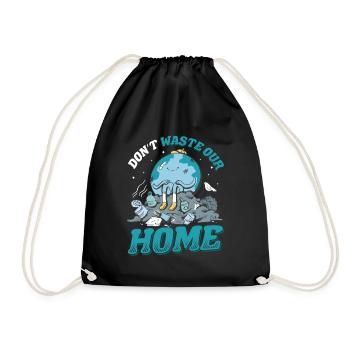 Let the earth . Awareness and climate change. - Drawstring Bag - black - Front