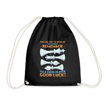 Try to read me, chess player - Drawstring Bag - black - Front