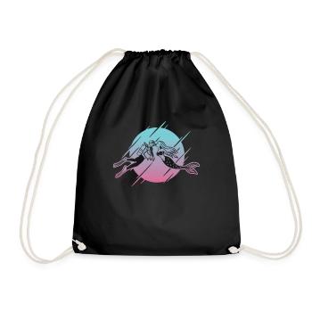 Scuba Diver Kissing Mermaid - Drawstring Bag - black - Front