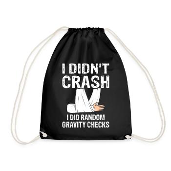 Gravity Checks - Knochenbruch Fraktur Armbruch - Turnbeutel - Schwarz - Vorne