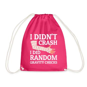 Gravity Checks - Gipsarm Armbruch Knochenbruch - Turnbeutel - Fuchsia - Vorne