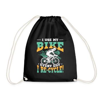 J’utilise mon vélo tous les jours où je fais du vélo, du vélo. - Sac de sport léger - noir - Devant