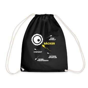 Bäcker Backen Bäckerin Bäckerei Baker Baking - Turnbeutel - Schwarz - Vorne