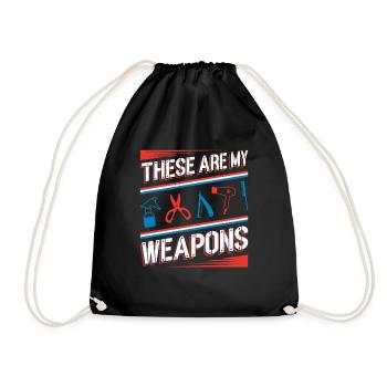 Ce sont mes armes dans le salon de coiffure - Sac de sport léger - noir - Devant