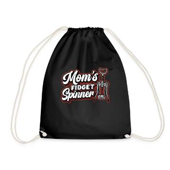 Mom's Fidget Spinner Damen, Weinliebhaber. - Turnbeutel - Schwarz - Vorne