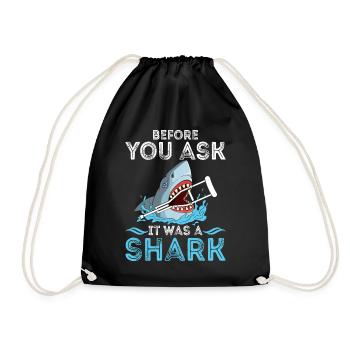 Before You Ask It Was A Shark - Knochenbruch - Turnbeutel - Schwarz - Vorne