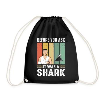 Before You Ask It Was A Shark - Knochenbruch - Turnbeutel - Schwarz - Vorne