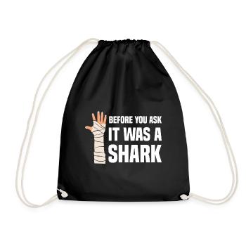 Before You Ask It Was A Shark - Knochenbruch - Turnbeutel - Schwarz - Vorne
