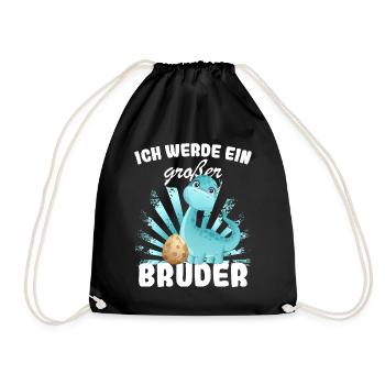 Ich werde großer Bruder 2023 Nachwuchs Verkünden - Turnbeutel - Schwarz - Vorne
