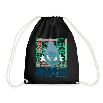 Snake anime Girl asia crazy colors - Drawstring Bag - black - Front