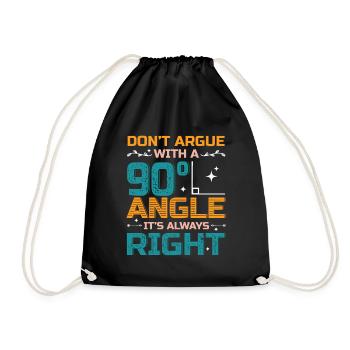 Ne discutez pas avec un angle de 90 °. - Sac de sport léger - noir - Devant