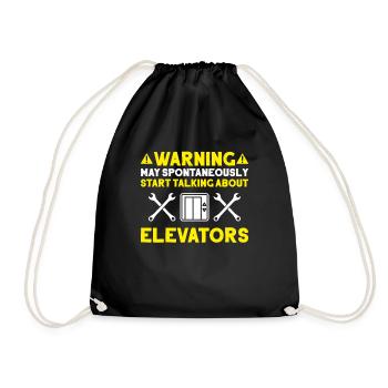 Elevator Fitter Elevator Mechanic Elevator Mechanic - Drawstring Bag - black - Front