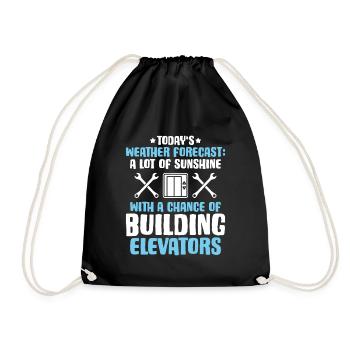 Elevator Fitter Elevator Mechanic Elevator Mechanic - Drawstring Bag - black - Front