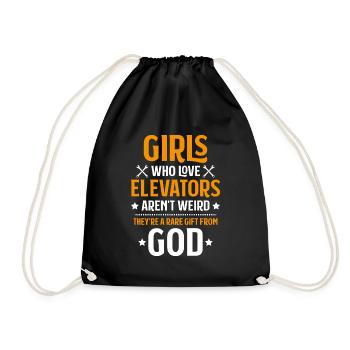 Elevator Fitter Elevator Mechanic Elevator Mechanic - Drawstring Bag - black - Front