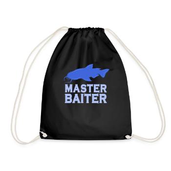Master Baiter - Wels Catfish Angler Fischen Angeln - Turnbeutel - Schwarz - Vorne