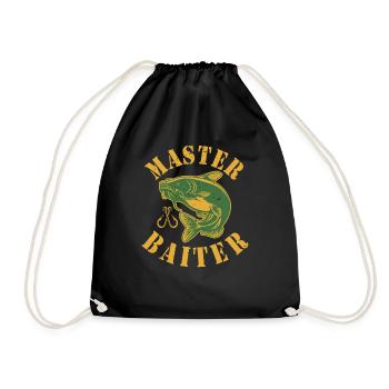 Master Baiter - Wels Catfish Angler Fischen Angeln - Turnbeutel - Schwarz - Vorne