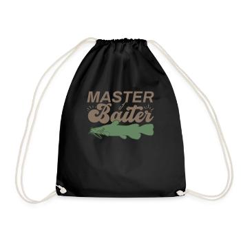 Master Baiter - Wels Catfish Angler Fischen Angeln - Turnbeutel - Schwarz - Vorne